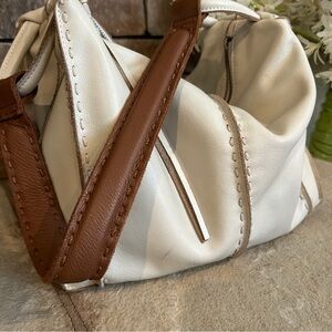The Sak — Los Feliz Leather Hobo Bag in Beige/Ivory